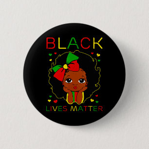 Black Lives Problem Little Melanine Princess Zwart Ronde Button 5,7 Cm