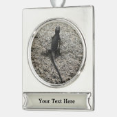 Black Lizard Verzilverd Banner Ornament (Links)