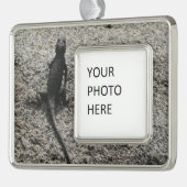 Black Lizard Verzilverd Kader Ornament (Links)