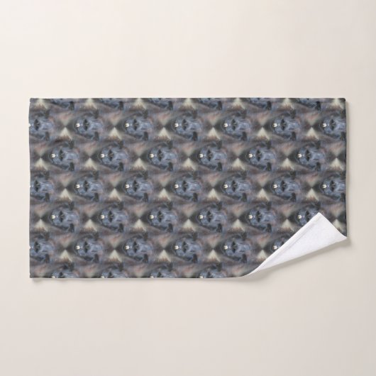 Black Llama Face Animal Pattern Bad Handdoek (Handdoek)