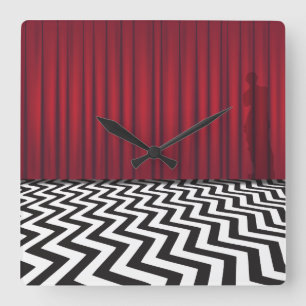 Black Lodge Red Room Clock Vierkante Klok