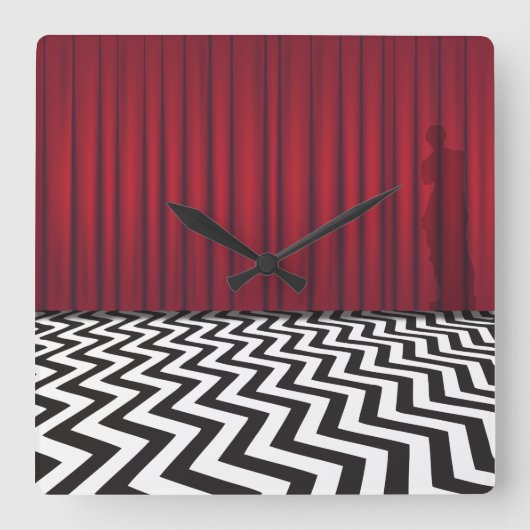 Black Lodge Red Room Clock Vierkante Klok (Voorkant)