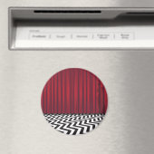 Black Lodge Red Room Round Magnet (In Situ (Lave-vaisselle))