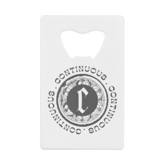 Black logo gaat verder kredietkaart flessenopener