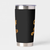 Black logo zakelijk bedrijf geïsoleerde drinkbeker (Links)