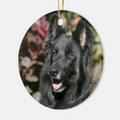 Black Long Hazard German Shepherd Keramisch Ornament (Links)