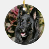Black Long Hazard German Shepherd Keramisch Ornament (Achterkant)