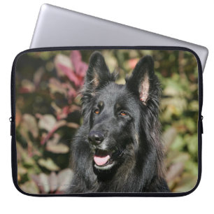 Black Long Hazard German Shepherd Laptop Sleeve