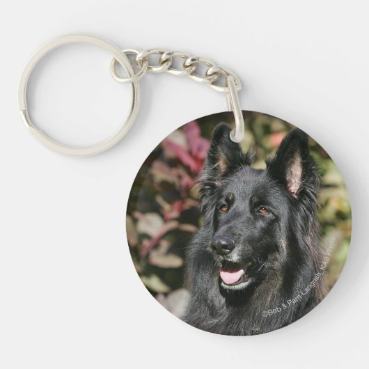 Black Long Hazard German Shepherd Sleutelhanger (Voorkant)