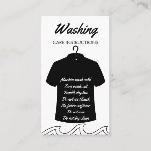 Black Long Neck Shirt Washington Care Instruction Visitekaartje