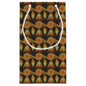 Black Lotus Flower Pattern Black Small Gift Bag Klein Cadeauzakje (Achterkant)