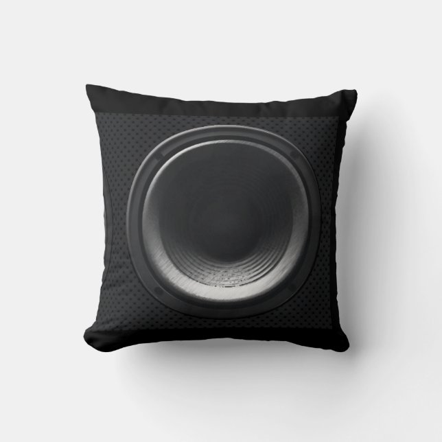 Black Loudspreker Pillow Kussen (Voorkant)