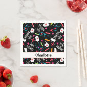Black Love a Nurse Whimsy Art Personalized Party Servet (Insitu)