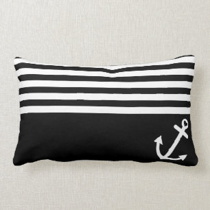 Black Love Anchor Nautical Kussen