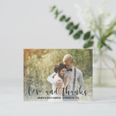 Black Love and Bedankt Script | Persoonlijke foto Briefkaart (Staand voorkant)