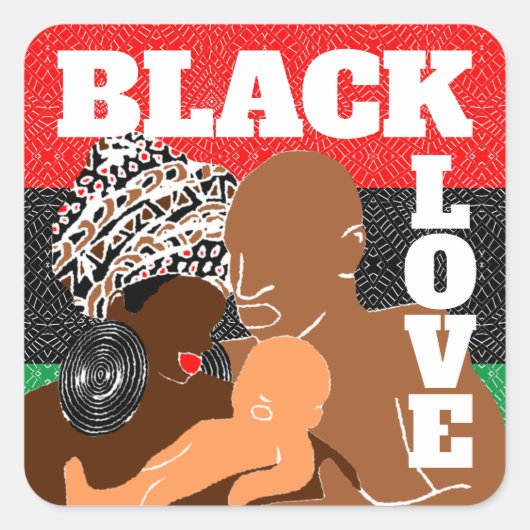 Black Love Brown Love Black Vierkante Sticker (Voorkant)