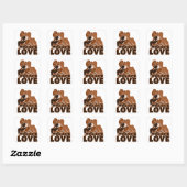 Black Love Brown Vierkante Sticker (Vel)