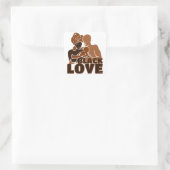 Black Love Brown Vierkante Sticker (Tas)
