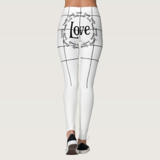 Black Love Family Leggings Blanc (Dos)