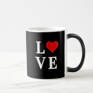 Black LOVE Heart Modern Trendy Magische Mok