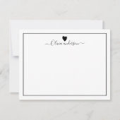Black Love Heart Persoonlijke briefkaart (Voorkant)
