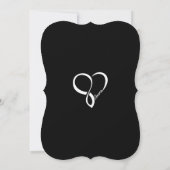 Black Love Heart Wedding Invitations Kaart (Achterkant)
