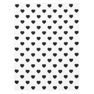Black Love Heart White Background Tafelkleed