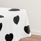 Black Love Heart White Background Tafelkleed (Voorbeeld)