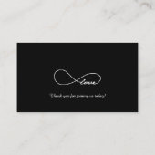 Black Love Infinity Mariage Table Place Cartes (Dos)