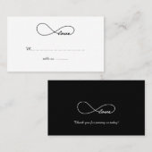 Black Love Infinity Mariage Table Place Cartes (Devant / Derrière)