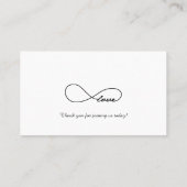Black Love Infinity Mariage Table Place Cartes (Dos)