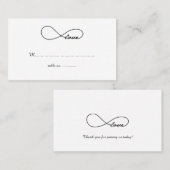 Black Love Infinity Mariage Table Place Cartes (Devant / Derrière)