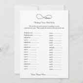 Black Love Infinity Weddenschap Libs Game (Achterkant)