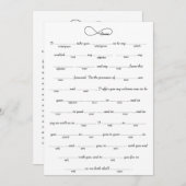 Black Love Infinity Weddenschap Libs Game (Voorkant / Achterkant)