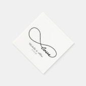 Black Love Infinity Wedding Paper Napkins Set Servetten (Hoek)