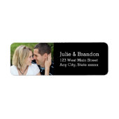 Black Love Wedding Photo Return Labels (Voorkant)