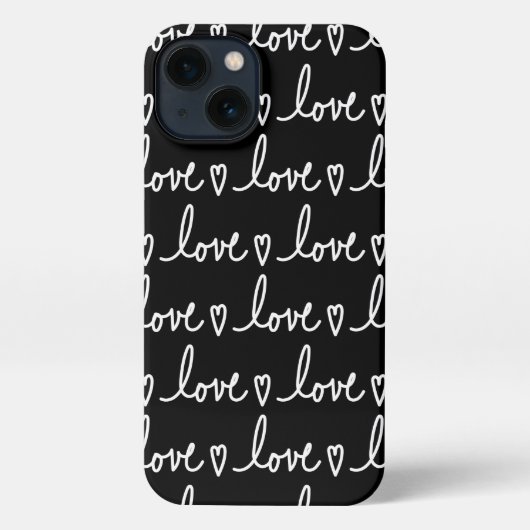 Black Love Written Words Print  iPhone Hoesje (Achterkant)