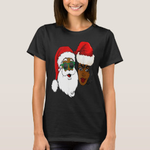 Black Loving Santa Claus en Mrs Claus Ethnic Chri T-shirt