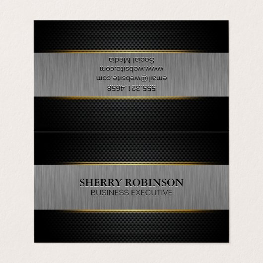 Black Lux Mesh | Banner met metalen borstel Visitekaartjes (Buitenkant ongevouwen)