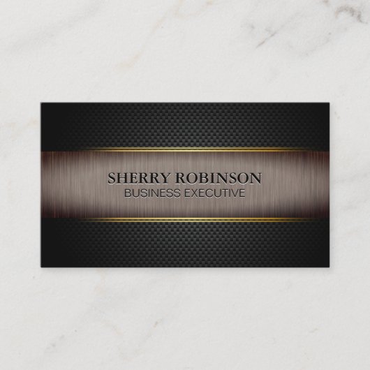 Black Lux Mesh | Donkere metalen geborsteld Visitekaartje (Voorkant)