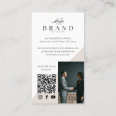 Black Luxury Elegant Law Firm Photo QR Code Visitekaartje (Achterkant)