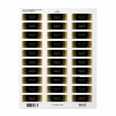 Black Luxury Gold Glitter Return Label (Full Sheet)