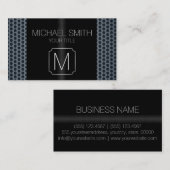 Black Luxury Stainless Metal Monogram Visitekaartje (Voorkant / Achterkant)