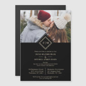 Black Luxury Wedding Initials Ornamental Flourish (Voorkant / Achterkant)