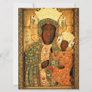 Black Madonna en Child Our Lady Fine met Kerstmis Kaart
