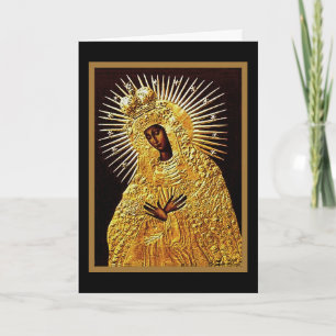 BLACK MADONNA in Golden Riza Oklad Revetment Kaart