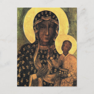 Black Madonna Poland Our Lady of Czestochowa print Briefkaart