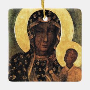 Black Madonna Poland Our Lady of Czestochowa print Keramisch Ornament