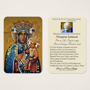 Black Madonna Virgin Mary kathokatholieke funeral Visitekaartje