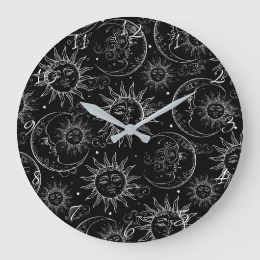 Black Magic  Celestial Sun Moon Stars Grote Klok (Voorkant)